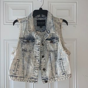 Acid Wash Jean Vest